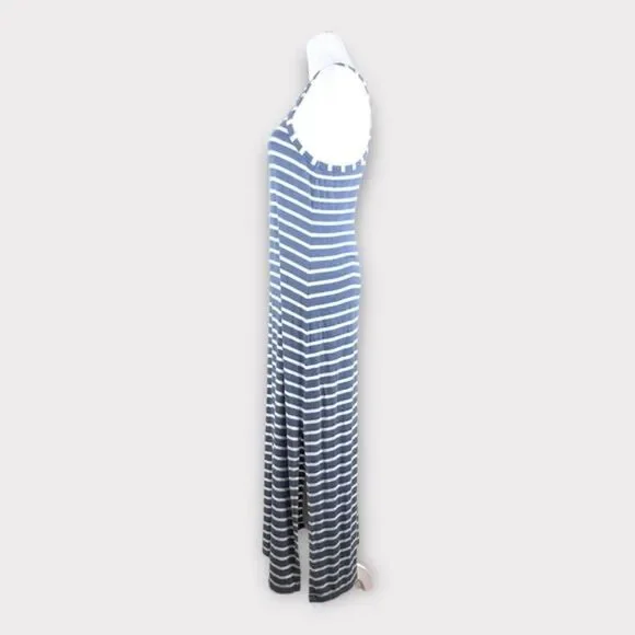 J. Crew Sleeveless Racerback Maxi Dress - Size Small - Blue & White Stripe - Picture 4 of 9